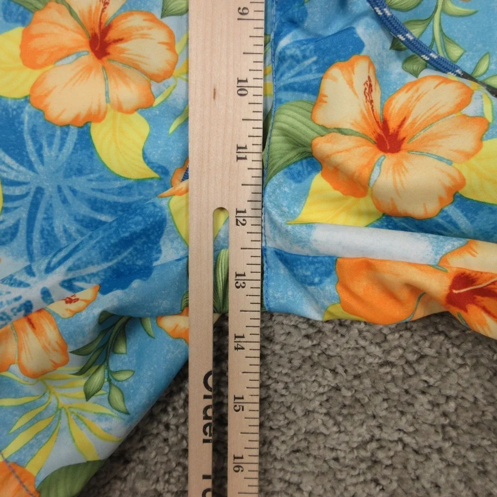 Tommy Bahama Swim Trunks Mens XL Blue Floral Hawaiian Shorts Bathing Suit Beach